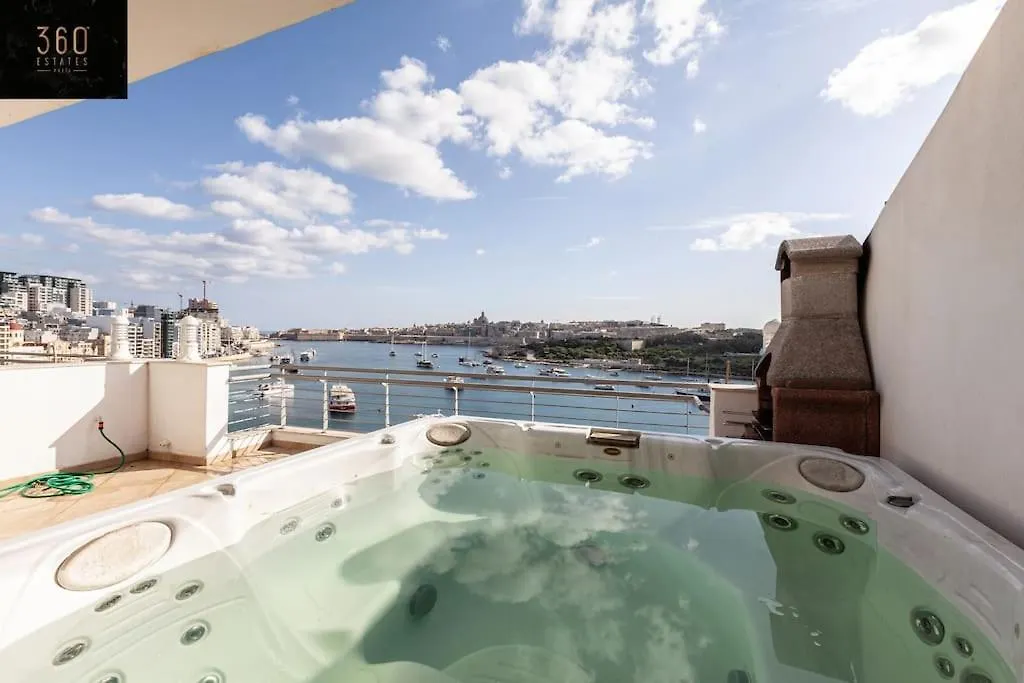 Luxury Apt With Hot Tub & Bbq With Valletta Views By 360 Estates Sliema